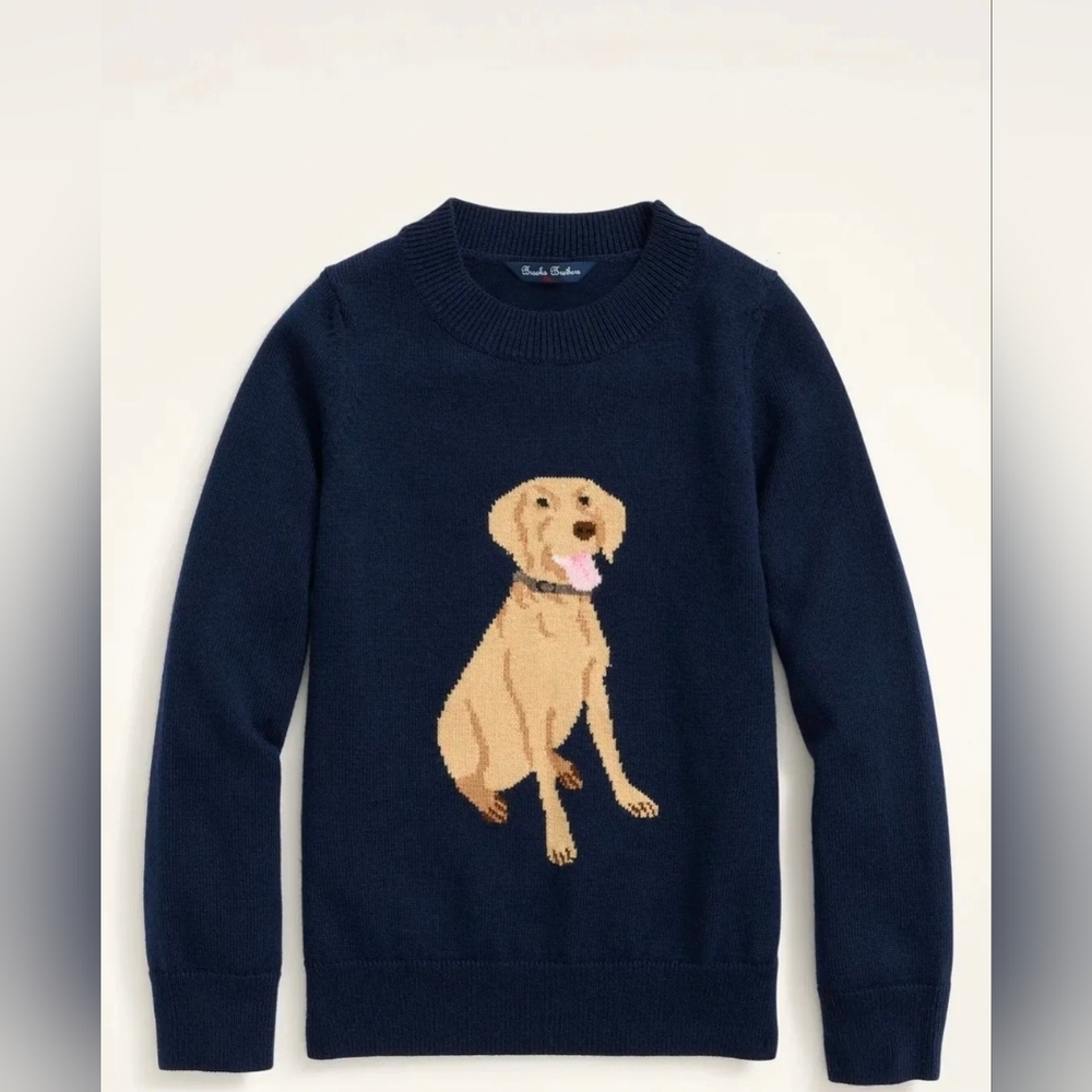 Brooks Brothers Navy Yellow Labrador Sweater